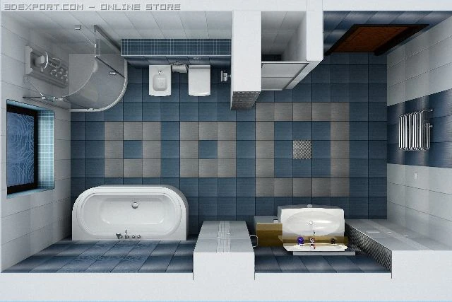 bathroom 3D Model .c4d .max .obj .3ds .fbx .stl .blend 