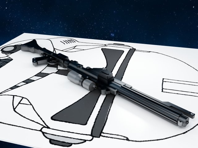 dc-15 blaster rifle 3D 模型 .c4d .max .obj .3ds .fbx .stl .blend 
