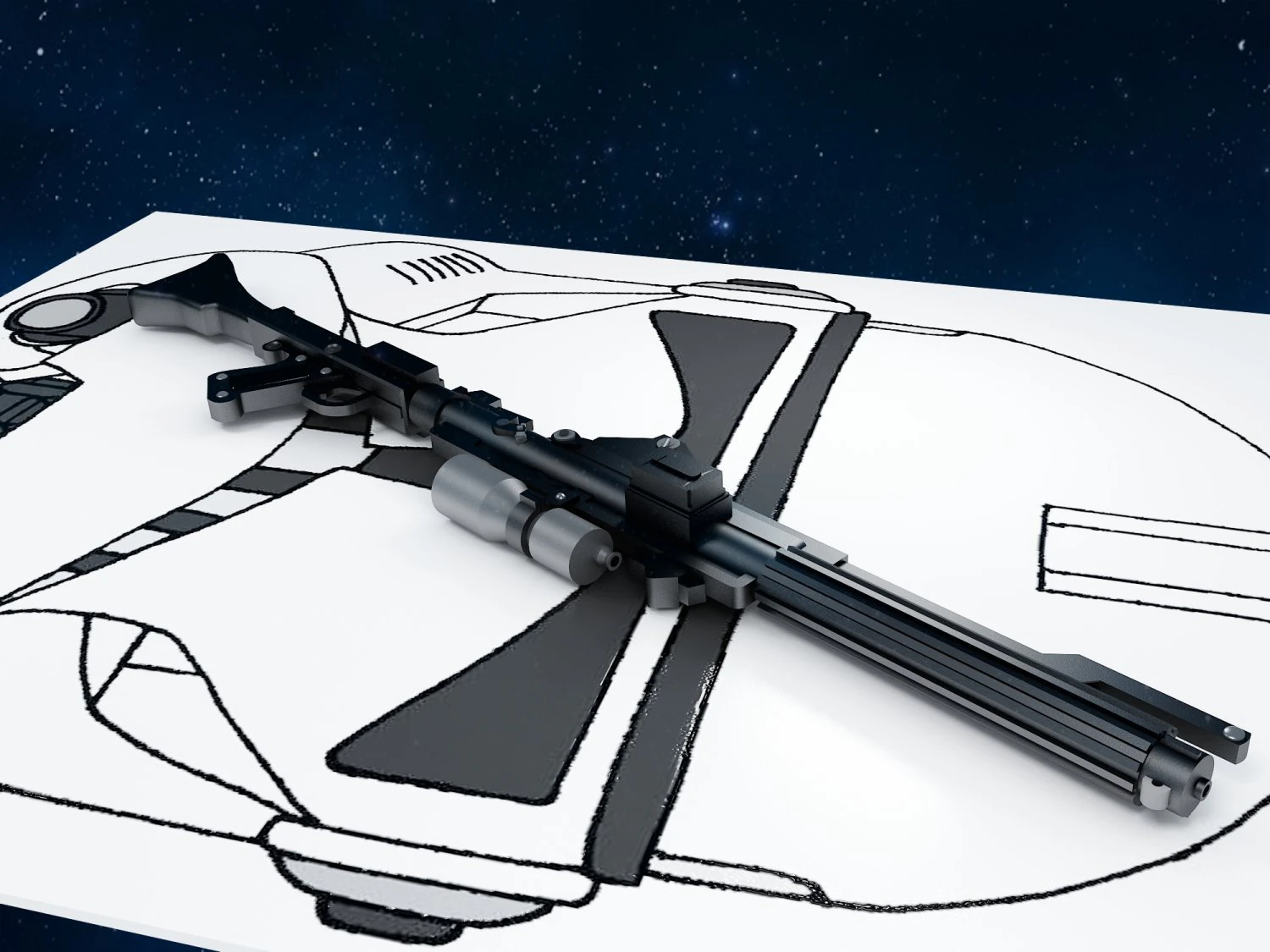 dc-15 blaster rifle 3D Model .c4d .max .obj .3ds .fbx .stl .blend 
