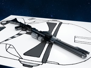 dc-15 blaster rifle 3D Model