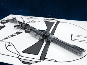 dc-15 blaster rifle 3D 模型