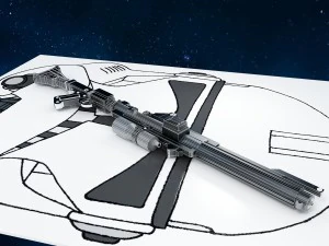 dc-15 blaster rifle 3D Model