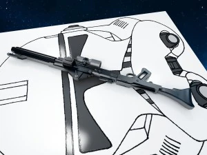 dc-15 blaster rifle 3D Model