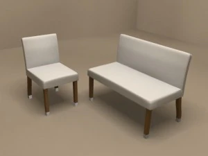 Linda stoel en kruk 3D Model