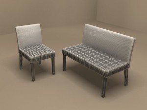 linda chair and stool 3Dモデル