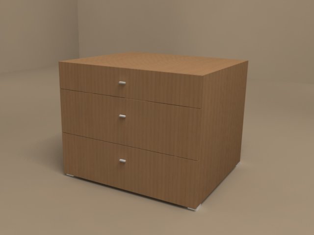 lodge nightstand by molteni 3D Model .c4d .max .obj .3ds .fbx .stl .blend 