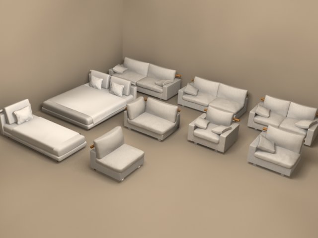 patrik collection by flexform 3D Model .c4d .max .obj .3ds .fbx .stl .blend 