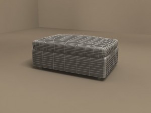 poggiolungo pouf by flexform 3D मॉडल