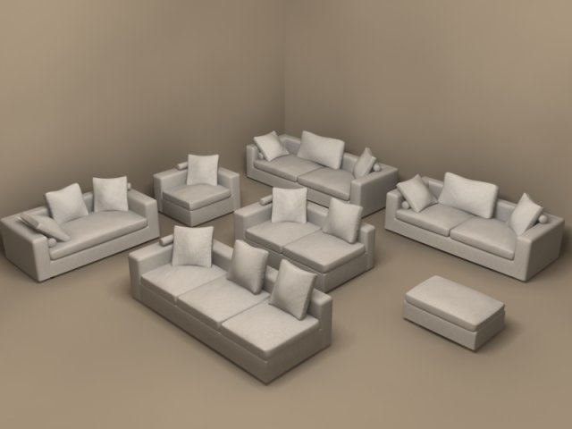poggiolungo collection by flexform 3D Модель .c4d .max .obj .3ds .fbx .stl .blend