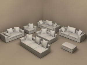 poggiolungo collection by flexform 3D Model