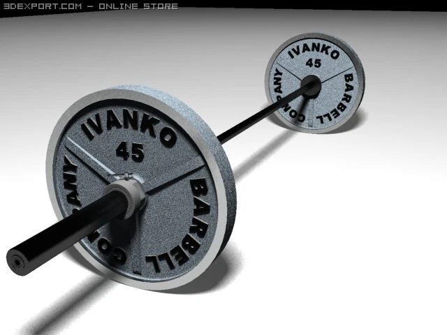 olympic barbell 3D Model .c4d .max .obj .3ds .fbx .stl .blend