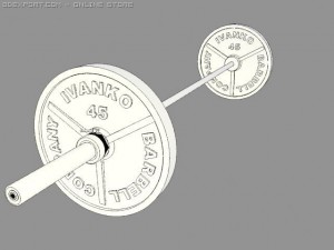 olympic barbell 3D 模型