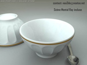 bowl and spoon Model 3D