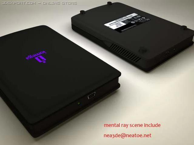 iomega hard drive 3D Model .c4d .max .obj .3ds .fbx .stl .blend 