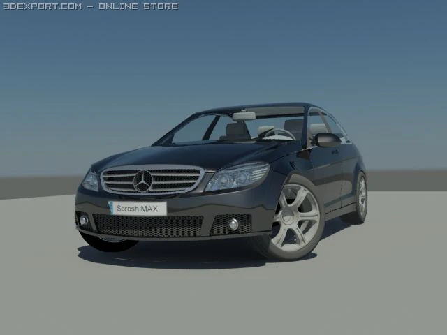 mercedes benz c class 2009 3D Model .c4d .max .obj .3ds .fbx .stl .blend