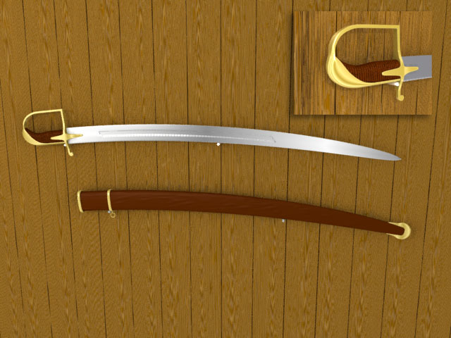 saber model 1921 3D Модель .c4d .max .obj .3ds .fbx .stl .blend 
