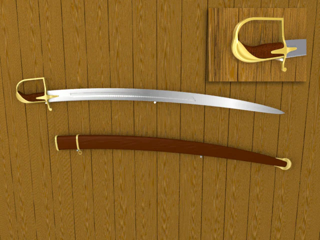 saber model 1921 3D Model .c4d .max .obj .3ds .fbx .stl .blend 