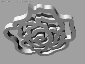 rose pendant and earrings 3D Model