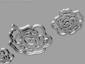 rose pendant and earrings Modello 3D