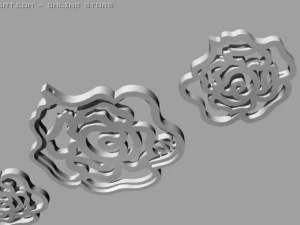 rose pendant and earrings 3D Model