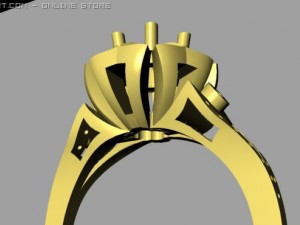 eduardian ring 090 ct Modello 3D