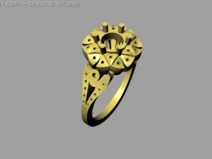 eduardian ring 090 ct Modello 3D