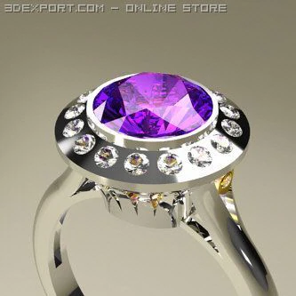 platinum ring 1ct  brazil 2 3D Model .c4d .max .obj .3ds .fbx .stl .blend 