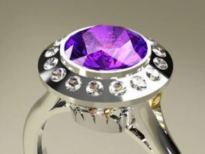 プラチナ リング 1ct ブラジル 2 3Dモデル