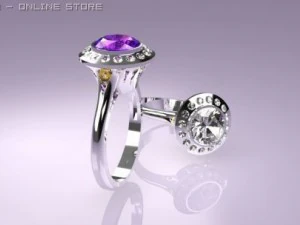 platinum ring 1ct  brazil 2 3D Model