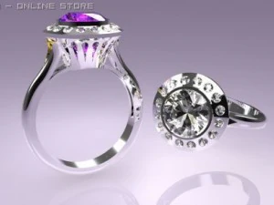 platinum ring 1ct  brazil 2 3D Model