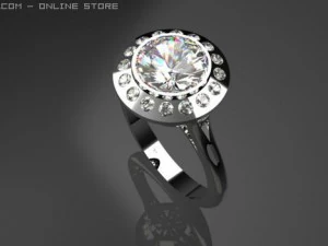 platinum ring 1ct  brazil 2 3D Model