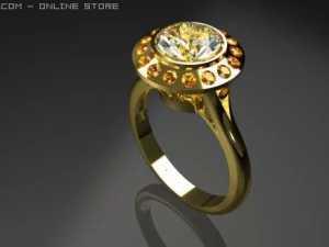 platinum ring 1ct  brazil 2 3D Model