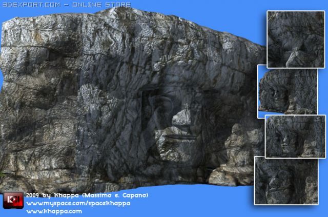 stoneface megalith 3D Модель .c4d .max .obj .3ds .fbx .stl .blend 