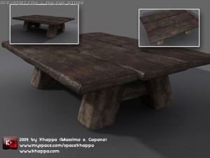 old wooden table Model 3D