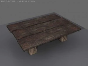 old wooden table 3D Model