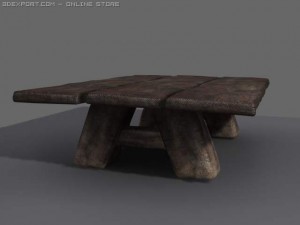 old wooden table 3D-Modell
