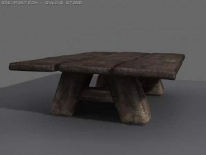 old wooden table 3D Model