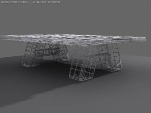 old wooden table 3D-Modell