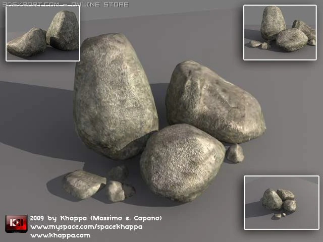 stones 3D Model .c4d .max .obj .3ds .fbx .stl .blend 