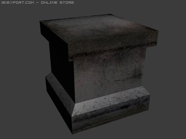 concrete dirty block 3D Model .c4d .max .obj .3ds .fbx .stl .blend 