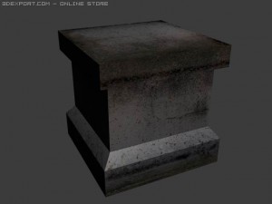 concrete dirty block 3D 모델