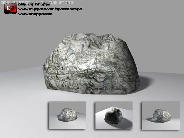 низкополигональный рок 3D Модель .c4d .max .obj .3ds .fbx .stl .blend