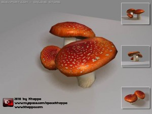 mushrooms amanite 3D 모델
