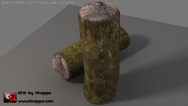 wood trunk 3D Model .c4d .max .obj .3ds .fbx .stl .blend 