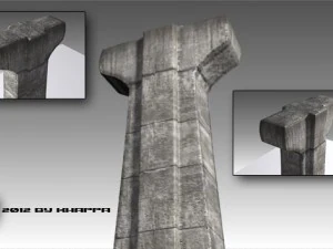 gran columna de hormig&oacute;n Modelo 3D