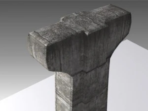 kolom beton besar Model 3D