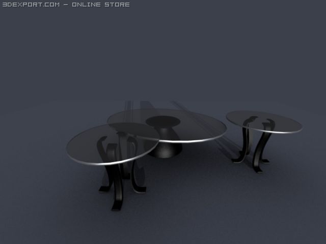 glass living room set 3D Модель .c4d .max .obj .3ds .fbx .stl .blend 