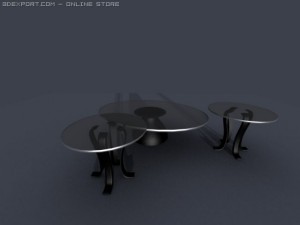 glass living room set Model 3D