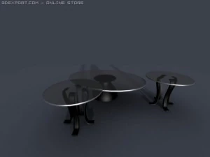 ensemble de salon en verre Modèle 3D