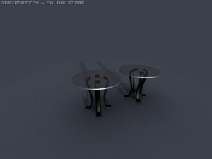 glass living room set 3D Модель